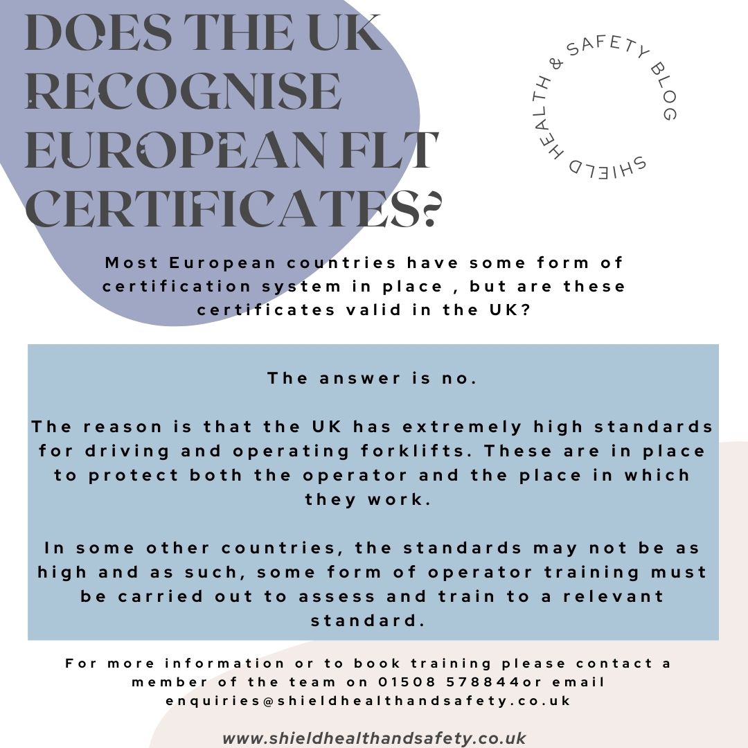 Does the UK recognise European FLT certifacates?
